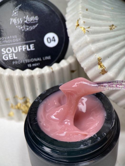 Густий гель для нігтів Miss Luna Souffle Gel 4 нюдово-коричневий, 30 мл