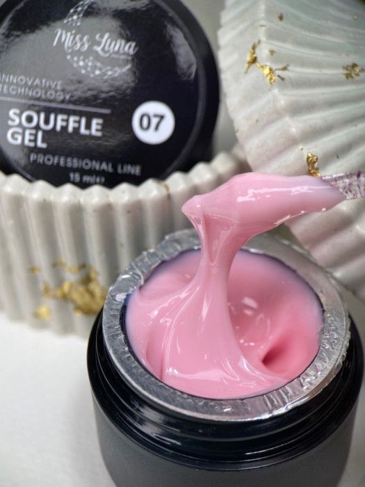 Густий гель для  нігтів Miss Luna Souffle Gel 7 яскраво-рожевий, 30 мл