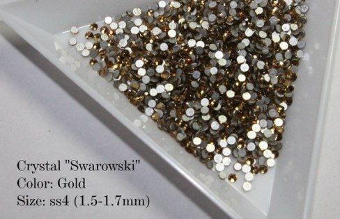 Стразы аналог Сваровски стекло SS4 gold 100шт