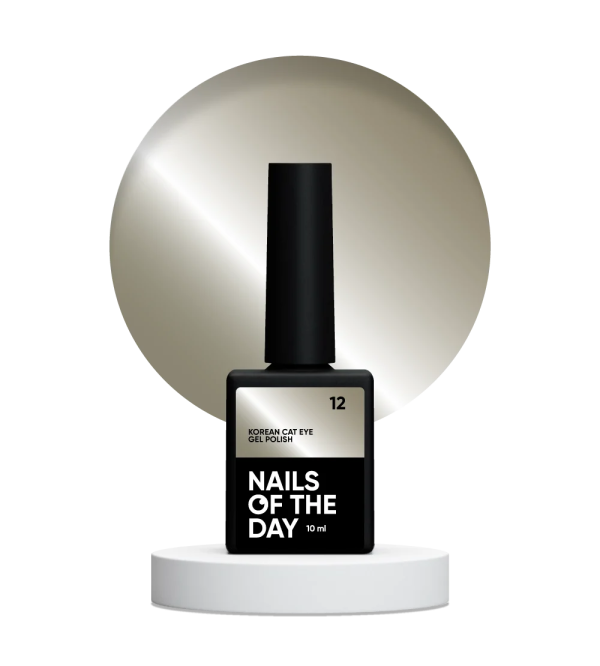 Гель лак корейське котяче око NailsOfTheday Korean cat eye 12 холодний бежевий 10мл