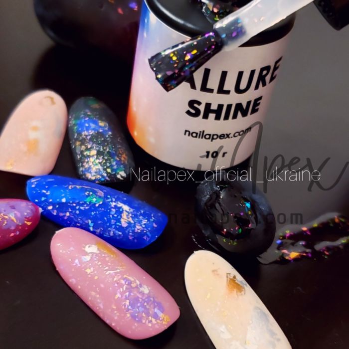 Матовий топ з блискітками Allure Shine Nailapex 10мл