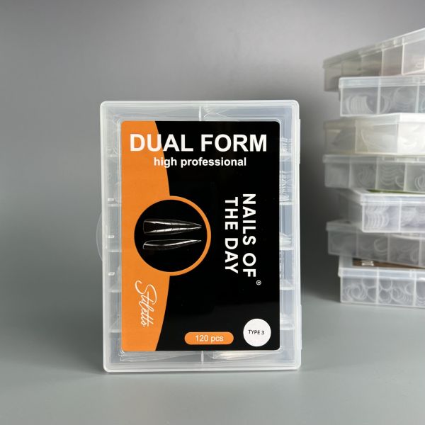 Верхні форми для нігтів NAILSOFTHEDAY Dual Form Stiletto (Type 3) стилет/мигдаль  120шт