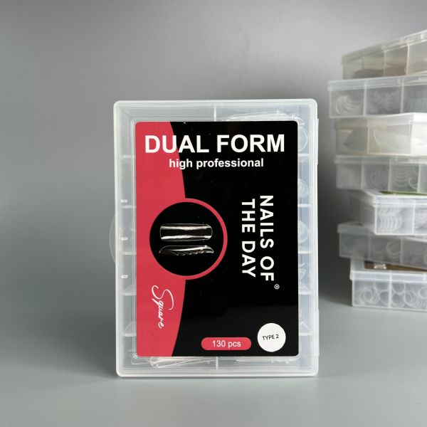 Верхние формы для ногтей NAILSOFTHEDAY Dual Form Square (Type 2) квадрат/миндаль   130шт