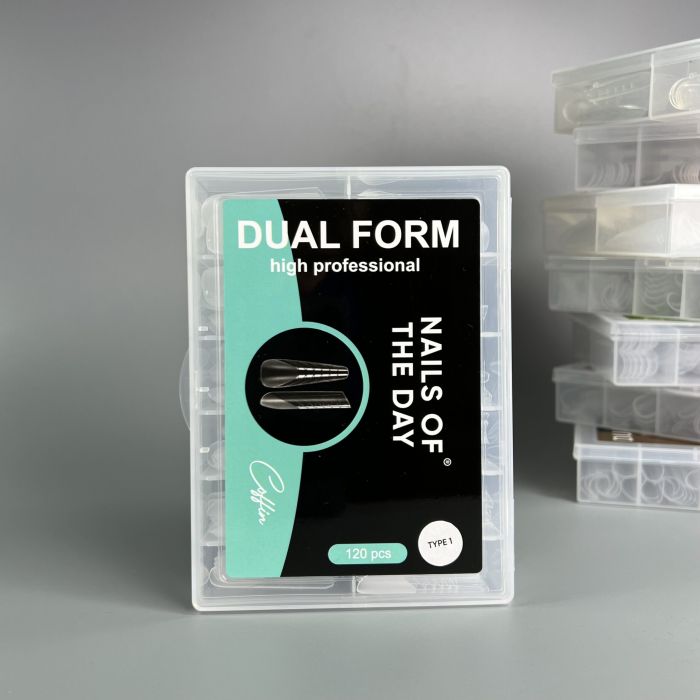 Верхні форми для нігтів NAILSOFTHEDAY Dual Form Coffin (Type 1) сучасний мигдаль  120шт