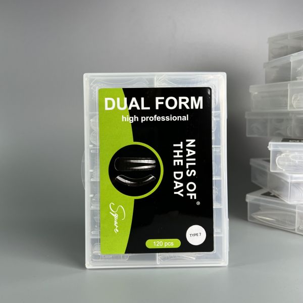 Верхні форми для нігтів NAILSOFTHEDAY Dual Form Square (Type 7)  для зростаючих вниз нігтів,  120шт