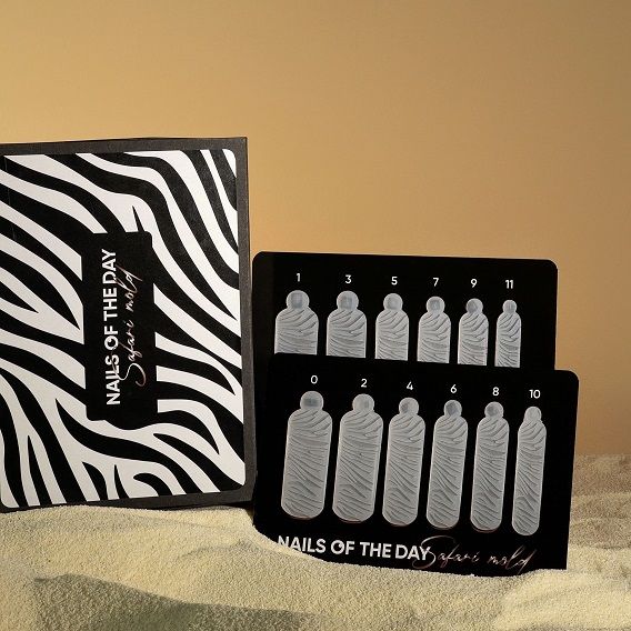 Силиконовые молды для верхних форм NAILSOFTHEDAY Wild Safari Zebra /зебра (Type 14),12 шт в коробке