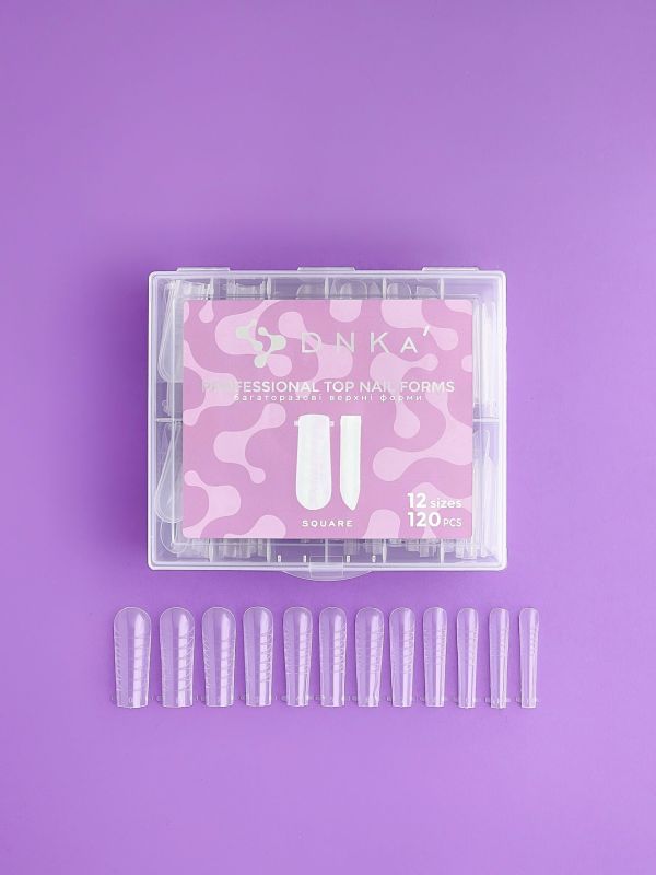 Верхні форми DNKa’ Top Nail Forms Square,120pcs