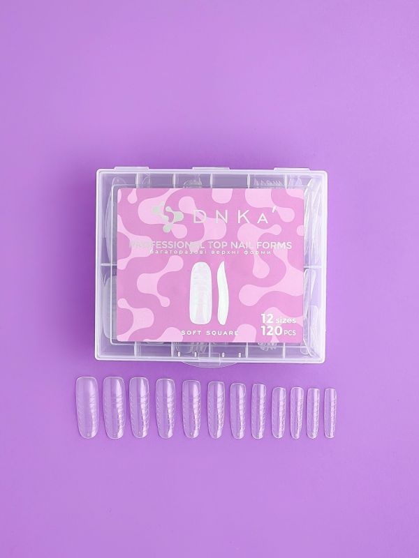 Верхние формы DNKa’ Top Nail Forms Soft Square,120pcs