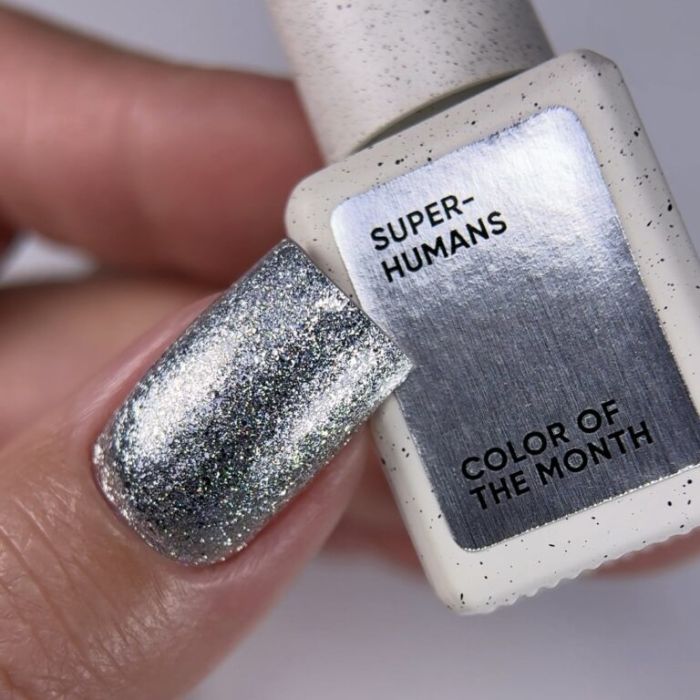 Гель-лак NailsOfTheDay Color of the month December 2025 Superhumans сталевий із срібною поталлю, 6мл