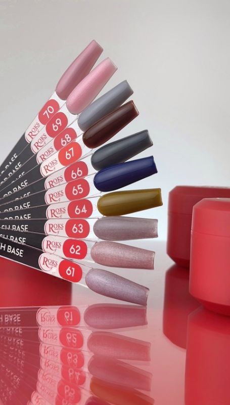 Камуфлююча світловідбивна база для гель-лаку Roks French Rubber Base 62 8 мл