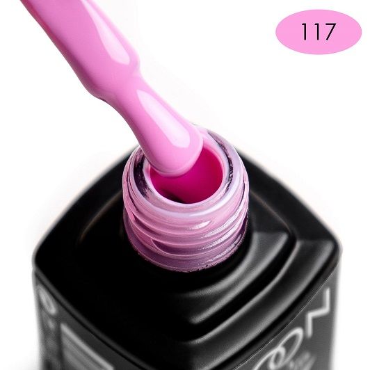 Гель-лак MOON FULL color Gel polish №117 (рожево-бузковий, емаль), 8 мл