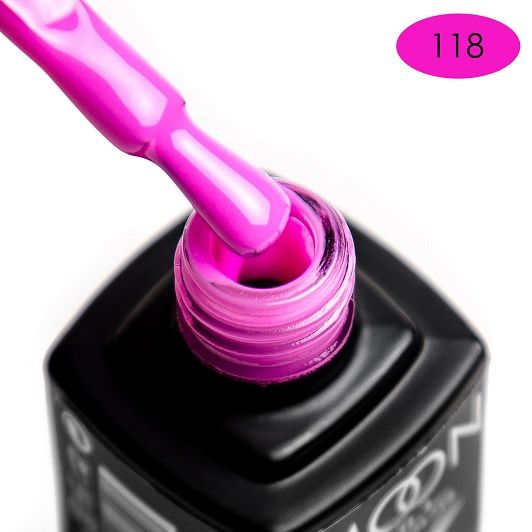 Гель-лак MOON FULL color Gel polish №118 (неоново-розовый, эмаль), 8 мл