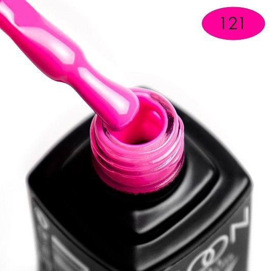 Гель-лак MOON FULL color Gel polish №121 (глубокий ярко-розовый, эмаль), 8 мл