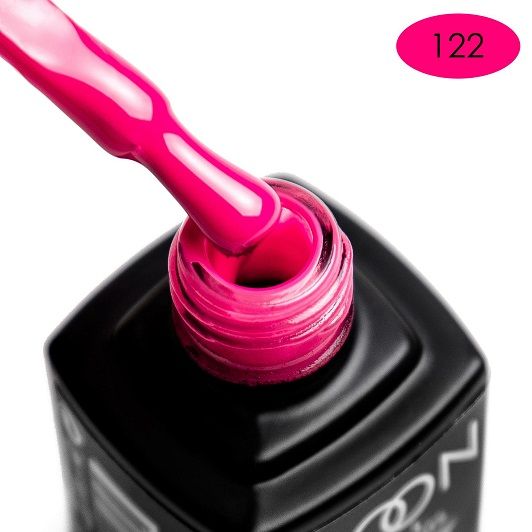 Гель-лак MOON FULL color Gel polish №122 (яскраво-рожевий з малиновим відливом, емаль), 8 мл