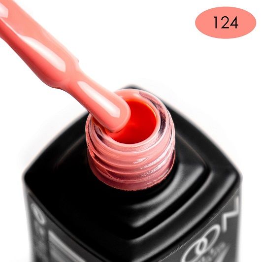 Гель-лак MOON FULL color Gel polish №124 (лососево-оранжевый, эмаль), 8 мл