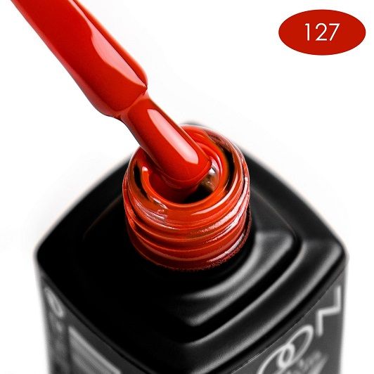 Гель-лак MOON FULL color Gel polish №127 (червоно-помаранчевий темний, емаль), 8 мл