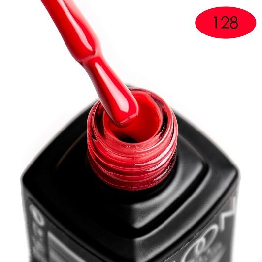 Гель-лак MOON FULL color Gel polish №128 (карміновий червоний, емаль), 8 мл