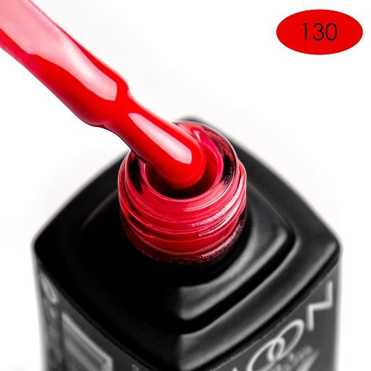 Гель-лак MOON FULL color Gel polish №130 (теплый розово-красный, эмаль), 8 мл