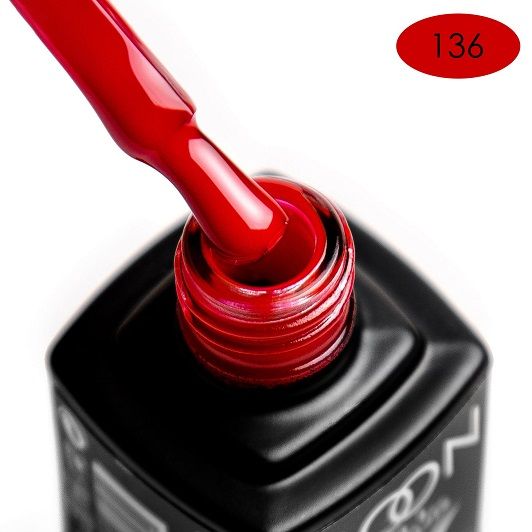 Гель-лак MOON FULL color Gel polish №136 (вогненно-червоний, емаль), 8 мл