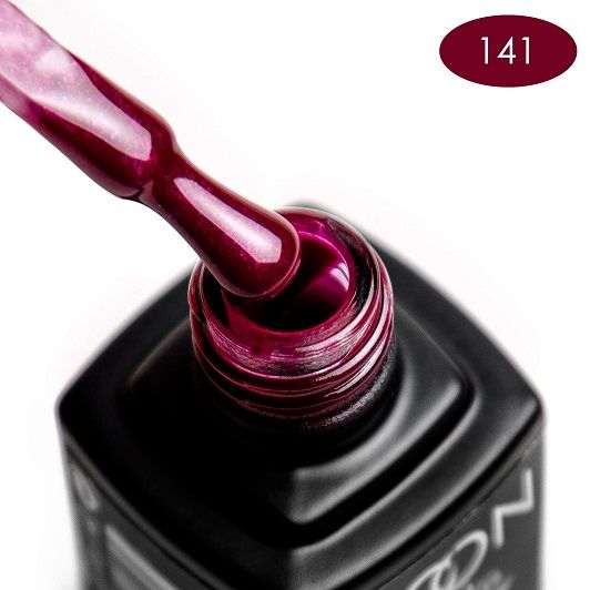 Гель-лак MOON FULL color Gel polish №141 (винный, эмаль), 8 мл