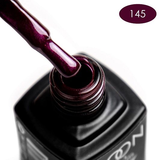 Гель-лак MOON FULL color Gel polish №145 (баклажаний, мікроблиск), 8 мл