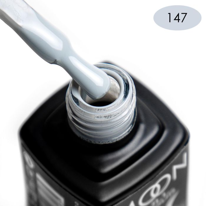 Гель-лак MOON FULL color Gel polish №147 (сіро-блакитний, емаль), 8 мл