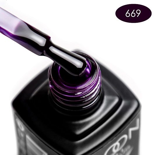 Гель-лак MOON FULL color Gel polish №669 темний баклажан