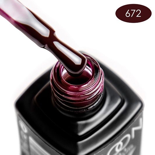 Гель-лак MOON FULL color Gel polish №672 шоколадно-вишневий