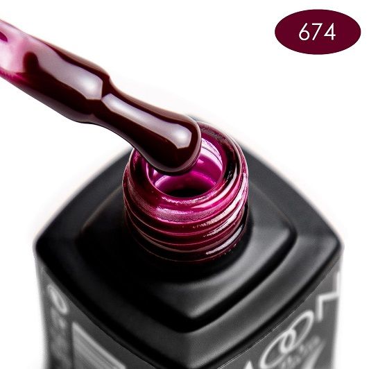 Гель-лак MOON FULL color Gel polish №674 марсала темний насичений