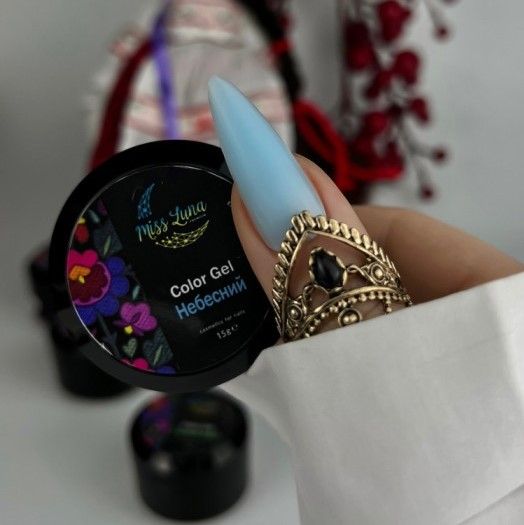 Гель для наращивания Miss Luna Color gel Небесный, 15мл