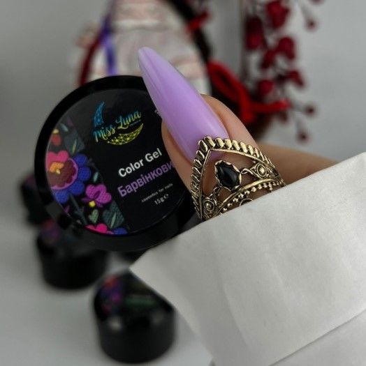 Гель для наращивания Miss Luna Color gel Барвенковый, 15мл