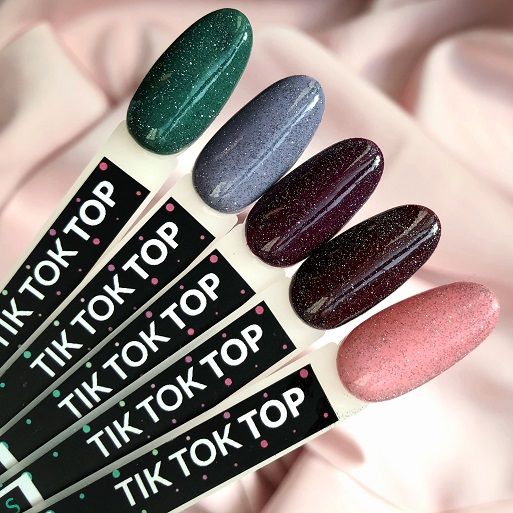 Cвітловідбиваючий  топ без липкого шару Kira Nails Tik Tok No Wipe Top Coat 6 мл