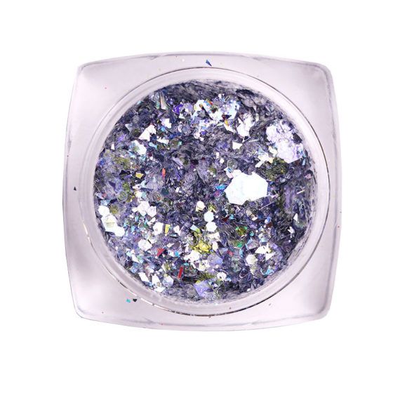 Komilfo блесточки MIX chameleon 003, микс размеров (фиолетовый/серебряный), 1,5 г