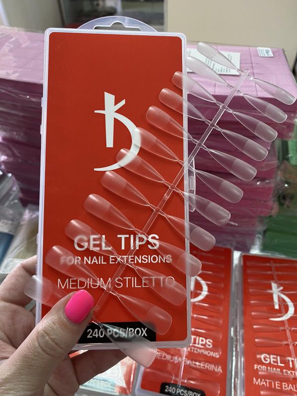 Гелевые типсы для наращивания Kodi Medium stiletto