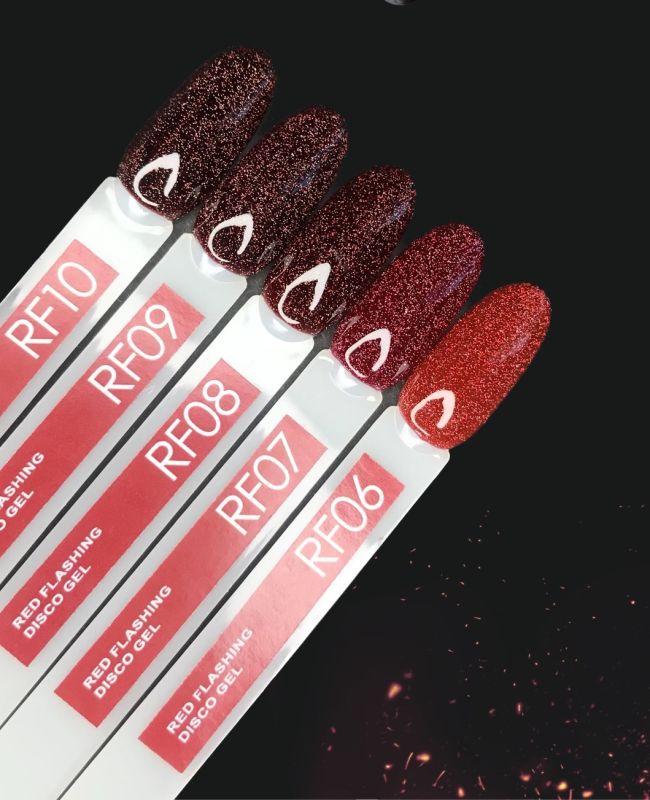 Светоотражающий Disсo Gel Moon Full Red Flashing  RF07, 8 мл