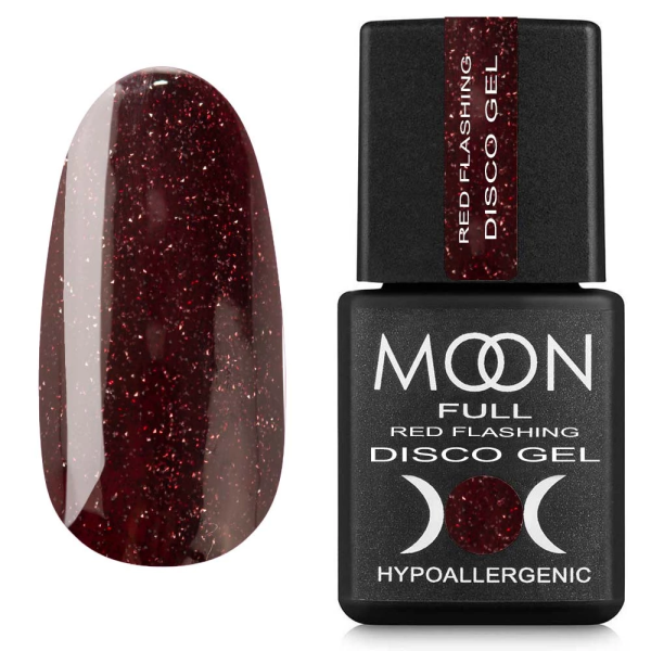 Светоотражающий Disсo Gel Moon Full Red Flashing  RF09, 8 мл