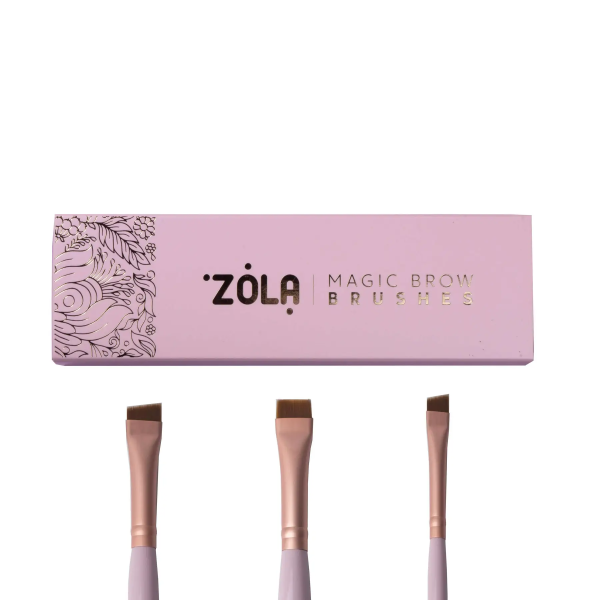 Zola Набор кистей для покраски бровей Magic Brow Brush, светло-розовый