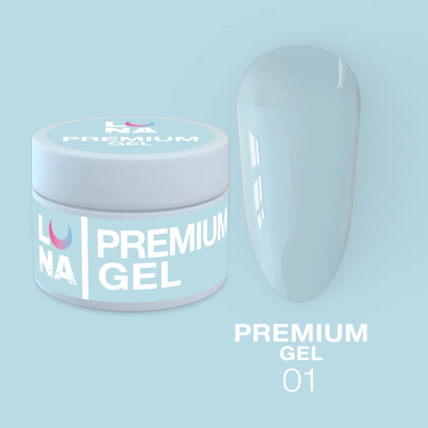 Гель для нарощування Luna Premium Gel 01  прозорий