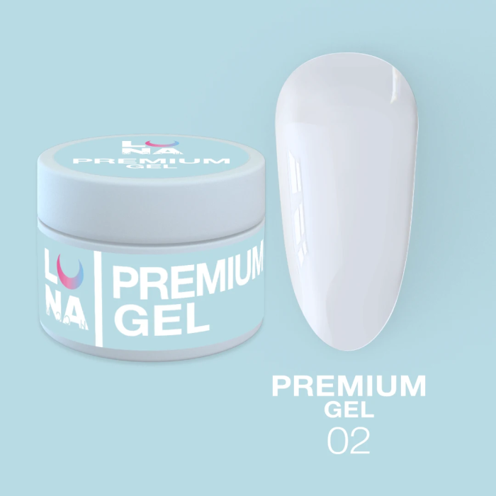 Гель для нарощування Luna Premium Gel 02  молочний