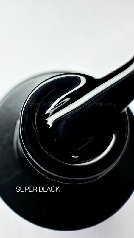 Гель-лак SAGA professional Super Black (супер черный, эмаль) 9 мл