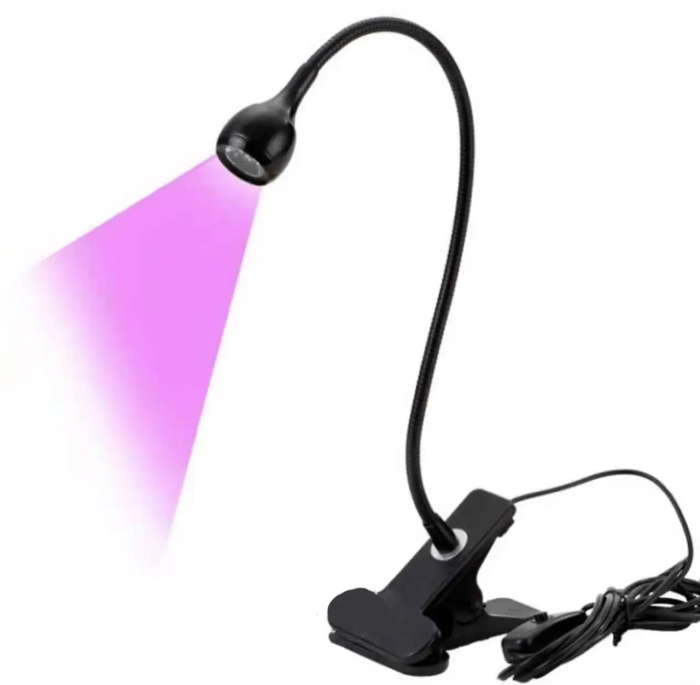 Лампа UV LED гнучка на прищіпці USB 3 Вт