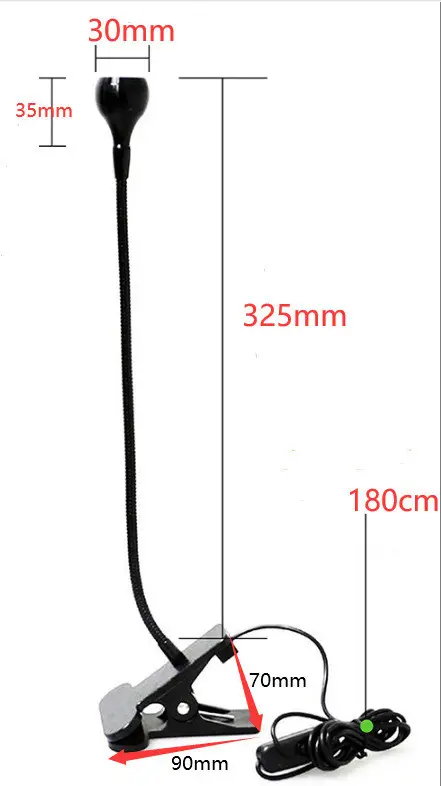 Лампа UV LED гибкая на прищепке USB 3Вт