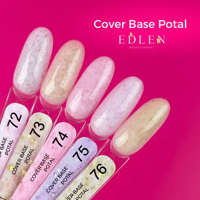 База Edlen Cover base 9мл 76 молочна із золотою дрібною поталлю