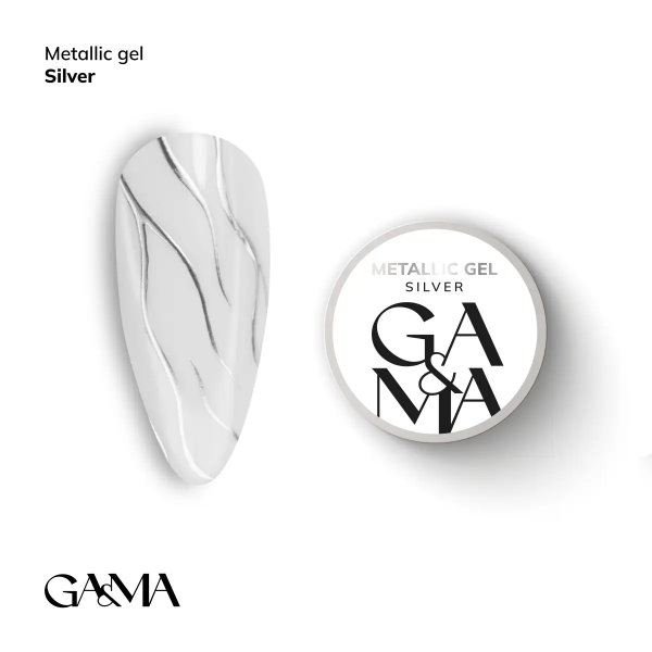 Металлическая  гель-краска GaMa Metallic gel Silver 5г