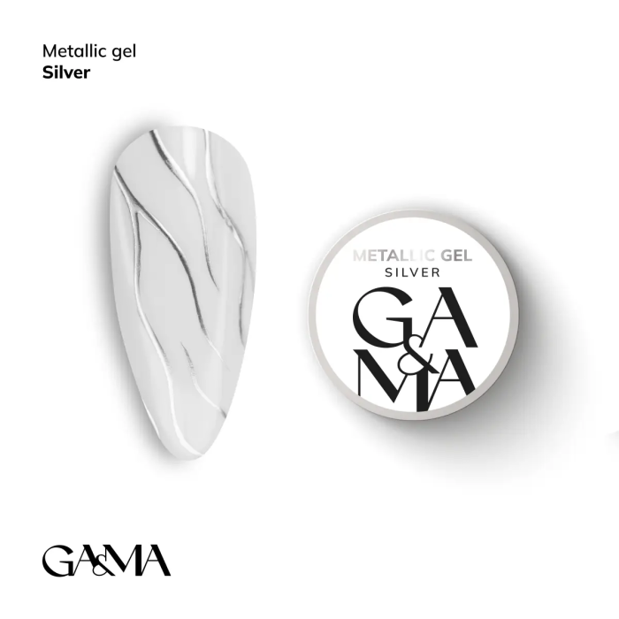 Металева гель-фарба GaMa Metallic gel Silver 5г