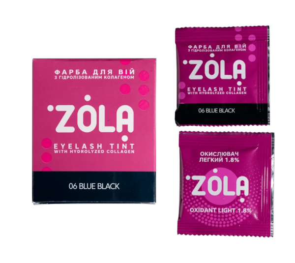 Краска для бровей с коллагеном в саше Zola Eyebrow Tint With Collagen 5ml 06  Blue black