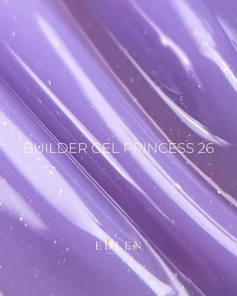 Гель Edlen Builder Gel Princess 15мл 026 легкий фіолетовий з дрібним шиммером
