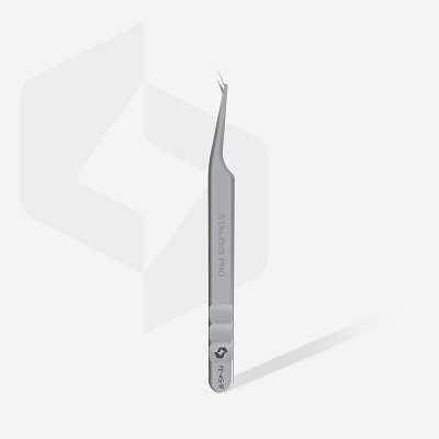 Пинцет насечками для ресниц Staleks Expert TE-45\8   (mini L)