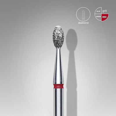 Фреза алмазна Staleks Expert FA130R025 олива червона  2,5 мм