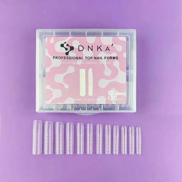 Верхние формы DNKa' Top Nail Forms Long Square, 120шт